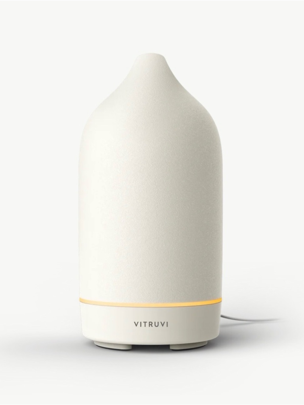 Vitruvi Ceramic Aromatherapy Diffuser in Cream with Amber Accent